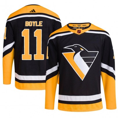 Men's Authentic Pittsburgh Penguins Brian Boyle Adidas Reverse Retro 2.0 Jersey - Black