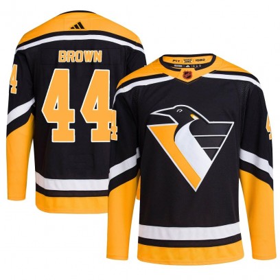 Men's Authentic Pittsburgh Penguins Rob Brown Adidas Reverse Retro 2.0 Jersey - Black
