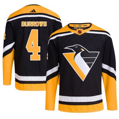 Men's Authentic Pittsburgh Penguins Dave Burrows Adidas Reverse Retro 2.0 Jersey - Black