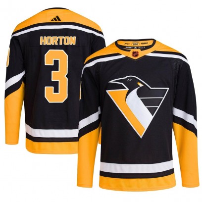 Men's Authentic Pittsburgh Penguins Tim Horton Adidas Reverse Retro 2.0 Jersey - Black
