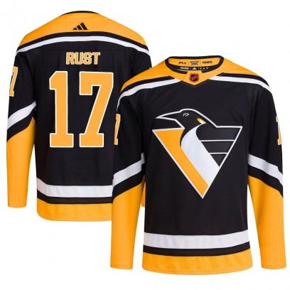 Men's Authentic Pittsburgh Penguins Bryan Rust Adidas Reverse Retro 2.0 Jersey - Black