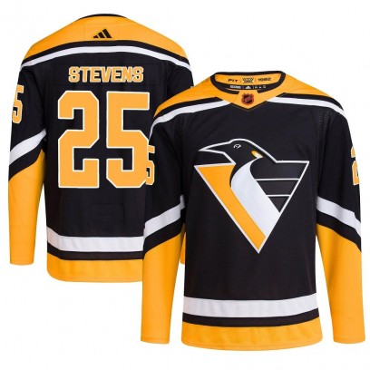 Men's Authentic Pittsburgh Penguins Kevin Stevens Adidas Reverse Retro 2.0 Jersey - Black
