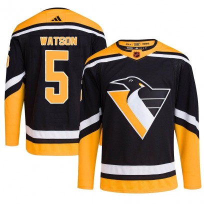 Men's Authentic Pittsburgh Penguins Bryan Watson Adidas Reverse Retro 2.0 Jersey - Black