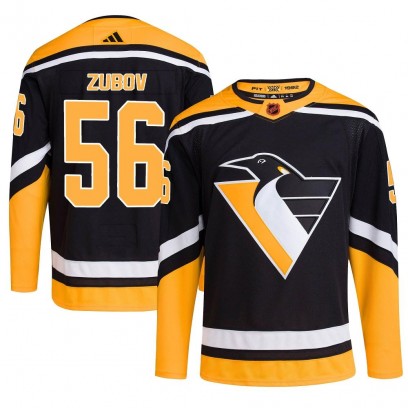 Men's Authentic Pittsburgh Penguins Sergei Zubov Adidas Reverse Retro 2.0 Jersey - Black