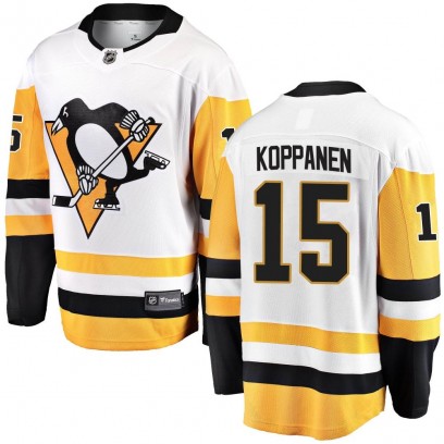 Men's Breakaway Pittsburgh Penguins Joona Koppanen Fanatics Branded Away Jersey - White