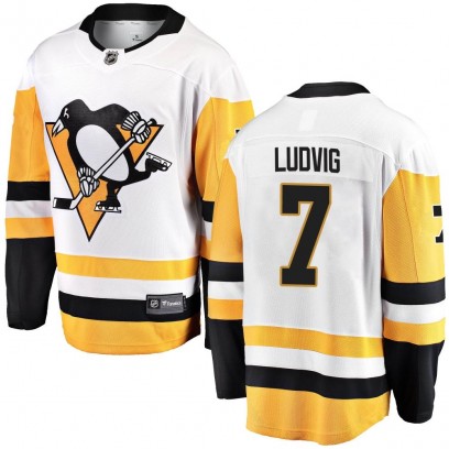 Men's Breakaway Pittsburgh Penguins John Ludvig Fanatics Branded Away Jersey - White
