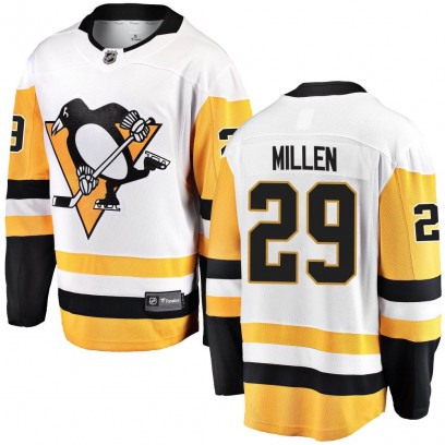 Men's Breakaway Pittsburgh Penguins Greg Millen Fanatics Branded Away Jersey - White