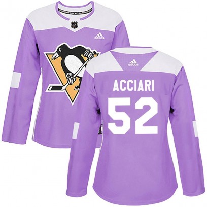 Women's Authentic Pittsburgh Penguins Noel Acciari Adidas Fights Cancer Practice Jersey - Purple