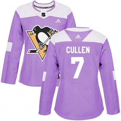 Women's Authentic Pittsburgh Penguins Matt Cullen Adidas Fights Cancer Practice Jersey - Purple