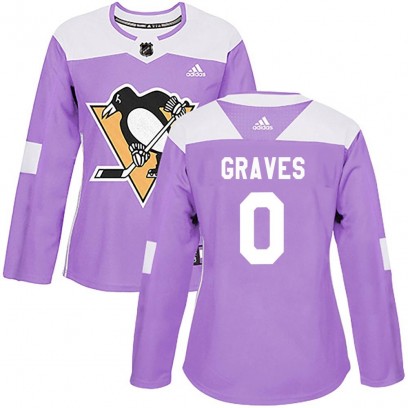 Women's Authentic Pittsburgh Penguins Ryan Graves Adidas Fights Cancer Practice Jersey - Purple