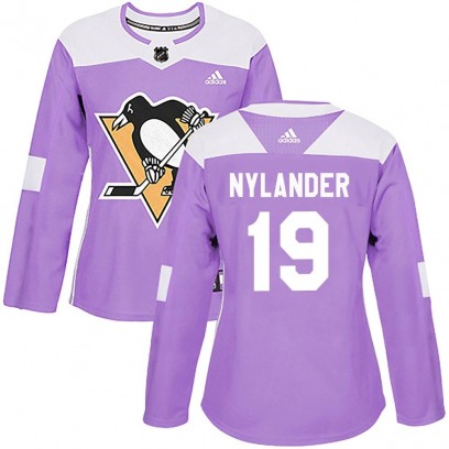 Women's Authentic Pittsburgh Penguins Alex Nylander Adidas Fights Cancer Practice Jersey - Purple