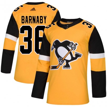 Men's Authentic Pittsburgh Penguins Matthew Barnaby Adidas Alternate Jersey - Gold