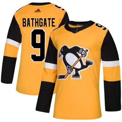 Men's Authentic Pittsburgh Penguins Andy Bathgate Adidas Alternate Jersey - Gold