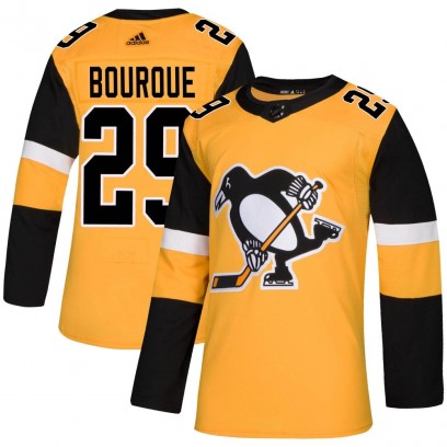 Men's Authentic Pittsburgh Penguins Phil Bourque Adidas Alternate Jersey - Gold