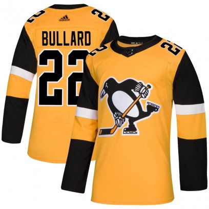Men's Authentic Pittsburgh Penguins Mike Bullard Adidas Alternate Jersey - Gold