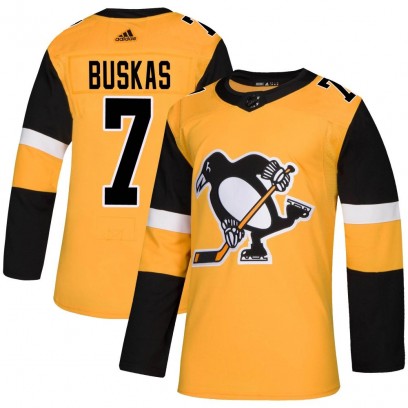 Men's Authentic Pittsburgh Penguins Rod Buskas Adidas Alternate Jersey - Gold