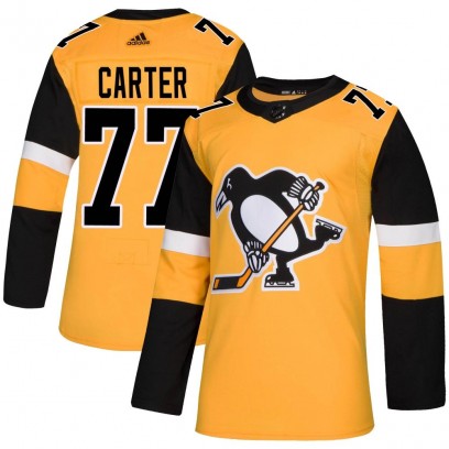 Men's Authentic Pittsburgh Penguins Jeff Carter Adidas Alternate Jersey - Gold