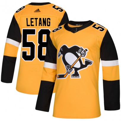 Men's Authentic Pittsburgh Penguins Kris Letang Adidas Alternate Jersey - Gold