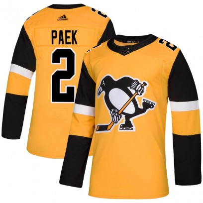 Men's Authentic Pittsburgh Penguins Jim Paek Adidas Alternate Jersey - Gold