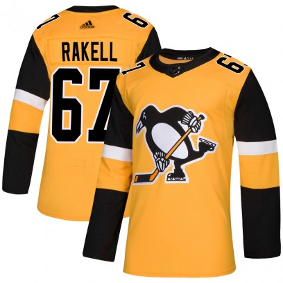 Men's Authentic Pittsburgh Penguins Rickard Rakell Adidas Alternate Jersey - Gold