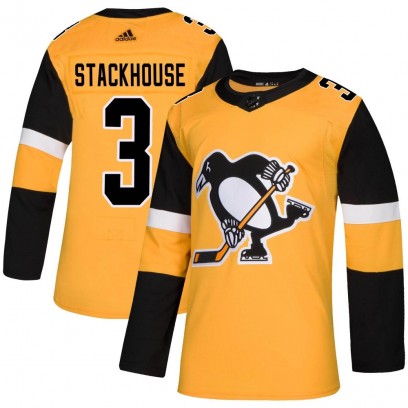 Men's Authentic Pittsburgh Penguins Ron Stackhouse Adidas Alternate Jersey - Gold