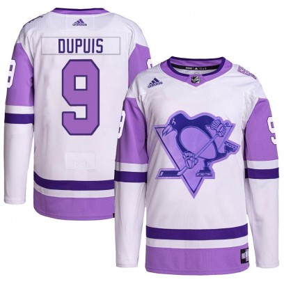 Youth Authentic Pittsburgh Penguins Pascal Dupuis Adidas Hockey Fights Cancer Primegreen Jersey - White/Purple