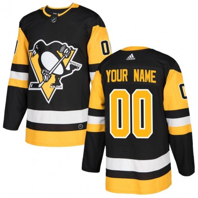 Men's Authentic Pittsburgh Penguins Custom Adidas Custom Home Jersey - Black