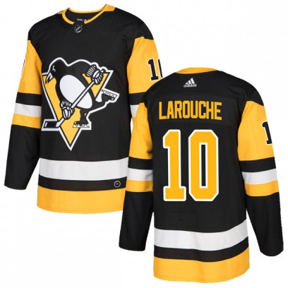 Men's Authentic Pittsburgh Penguins Pierre Larouche Adidas Home Jersey - Black