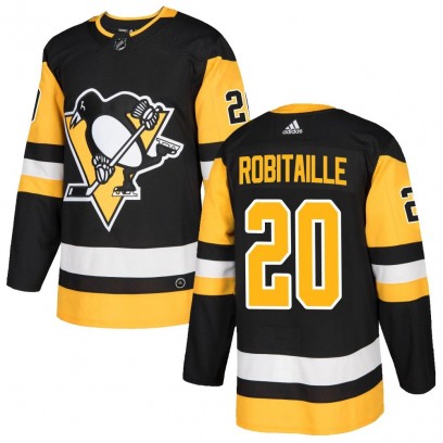 Men's Authentic Pittsburgh Penguins Luc Robitaille Adidas Home Jersey - Black