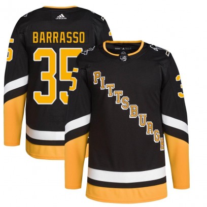 Men's Authentic Pittsburgh Penguins Tom Barrasso Adidas 2021/22 Alternate Primegreen Pro Player Jersey - Black