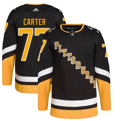 Men's Authentic Pittsburgh Penguins Jeff Carter Adidas 2021/22 Alternate Primegreen Pro Player Jersey - Black