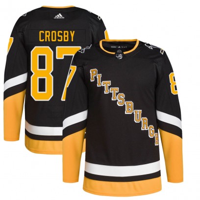 Men's Authentic Pittsburgh Penguins Sidney Crosby Adidas 2021/22 Alternate Primegreen Pro Player Jersey - Black