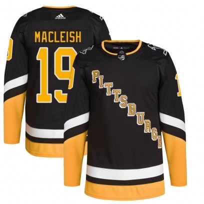 Men's Authentic Pittsburgh Penguins Rick Macleish Adidas 2021/22 Alternate Primegreen Pro Player Jersey - Black
