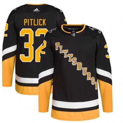 Men's Authentic Pittsburgh Penguins Rem Pitlick Adidas 2021/22 Alternate Primegreen Pro Player Jersey - Black