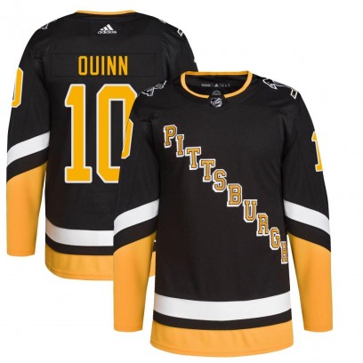 Men's Authentic Pittsburgh Penguins Dan Quinn Adidas 2021/22 Alternate Primegreen Pro Player Jersey - Black