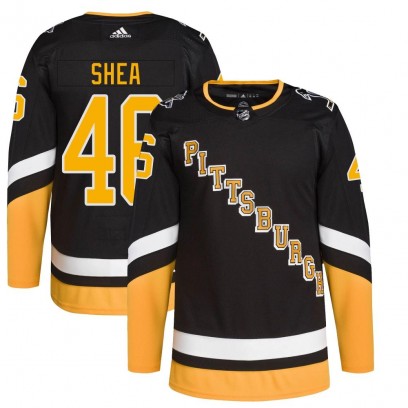 Men's Authentic Pittsburgh Penguins Ryan Shea Adidas 2021/22 Alternate Primegreen Pro Player Jersey - Black