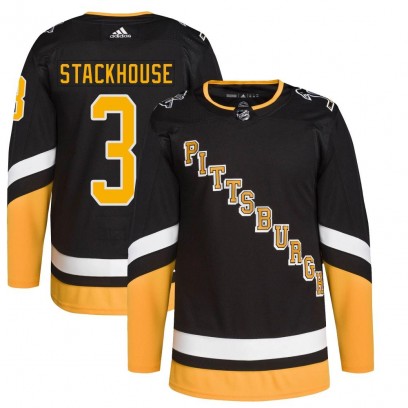 Men's Authentic Pittsburgh Penguins Ron Stackhouse Adidas 2021/22 Alternate Primegreen Pro Player Jersey - Black