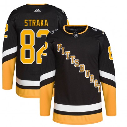 Men's Authentic Pittsburgh Penguins Martin Straka Adidas 2021/22 Alternate Primegreen Pro Player Jersey - Black