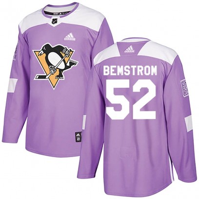 Youth Authentic Pittsburgh Penguins Emil Bemstrom Adidas Fights Cancer Practice Jersey - Purple
