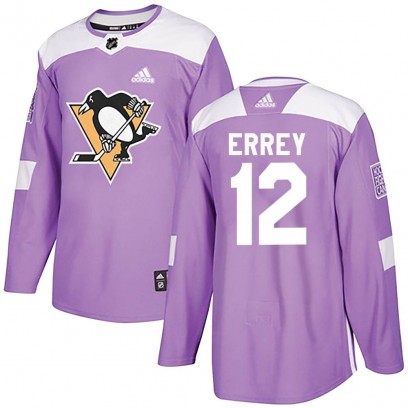 Youth Authentic Pittsburgh Penguins Bob Errey Adidas Fights Cancer Practice Jersey - Purple