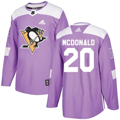 Youth Authentic Pittsburgh Penguins Ab Mcdonald Adidas Fights Cancer Practice Jersey - Purple