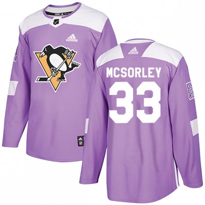 Youth Authentic Pittsburgh Penguins Marty Mcsorley Adidas Fights Cancer Practice Jersey - Purple