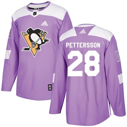 Youth Authentic Pittsburgh Penguins Marcus Pettersson Adidas Fights Cancer Practice Jersey - Purple