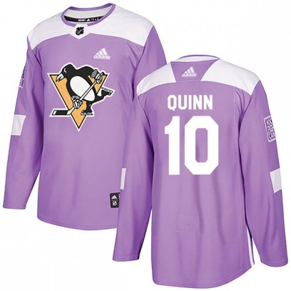 Youth Authentic Pittsburgh Penguins Dan Quinn Adidas Fights Cancer Practice Jersey - Purple
