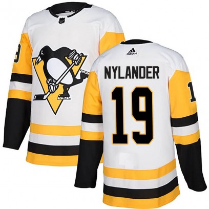 Men's Authentic Pittsburgh Penguins Alex Nylander Adidas Away Jersey - White