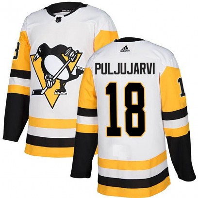 Men's Authentic Pittsburgh Penguins Jesse Puljujarvi Adidas Away Jersey - White