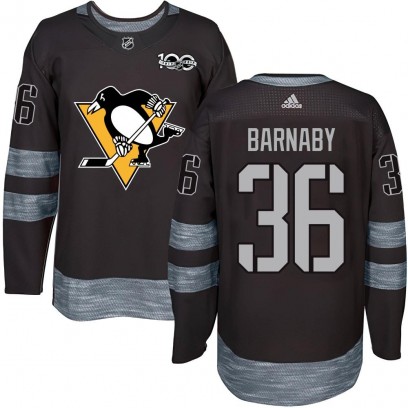 Men's Authentic Pittsburgh Penguins Matthew Barnaby 1917-2017 100th Anniversary Jersey - Black