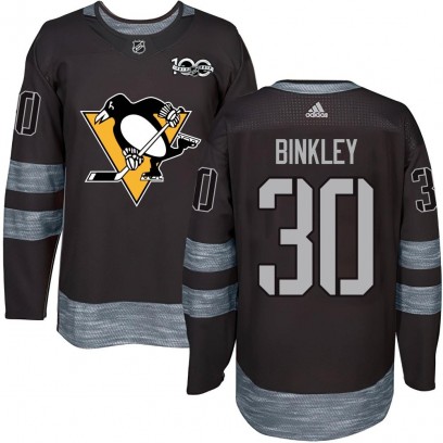 Men's Authentic Pittsburgh Penguins Les Binkley 1917-2017 100th Anniversary Jersey - Black