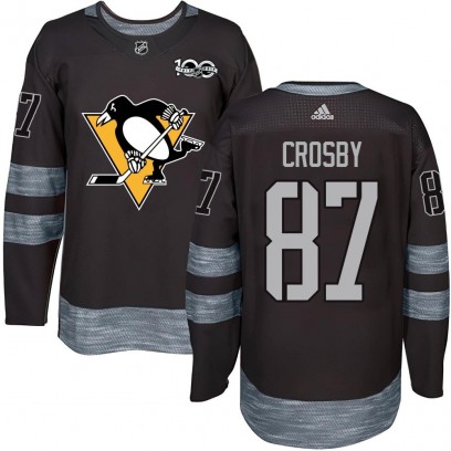 Men's Authentic Pittsburgh Penguins Sidney Crosby 1917-2017 100th Anniversary Jersey - Black
