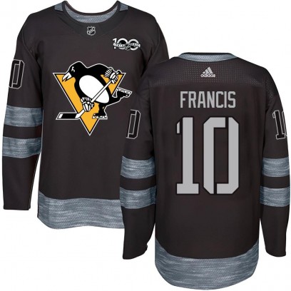Men's Authentic Pittsburgh Penguins Ron Francis 1917-2017 100th Anniversary Jersey - Black